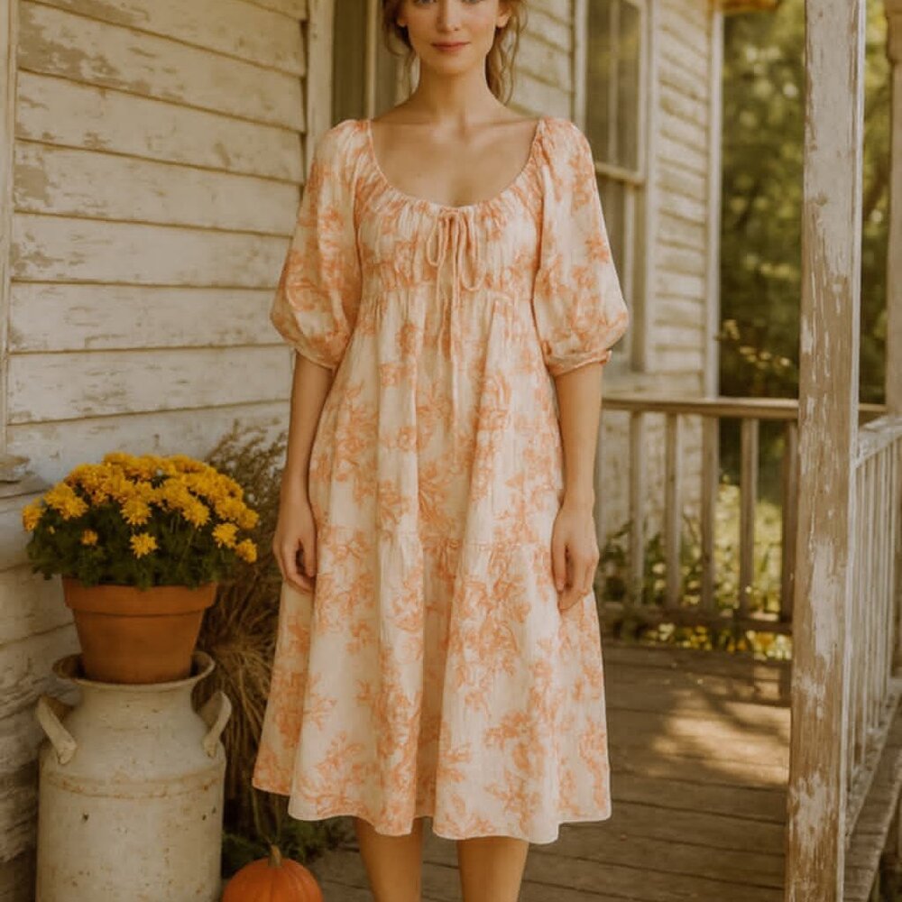 The Cottage Dress in Floral with Pockets New NWT Cotton Cottagecore